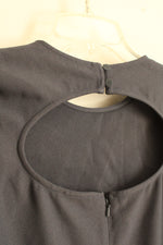 NEW Leith for Nordstrom Gray Sheath Dress with Open Back and LS Ruffle Sleeves | XS