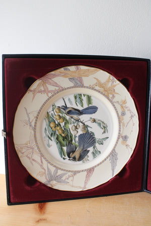 Royal Worcester John James Audubon Birds Of America Swainson's Warbler & Florida Jay Porcelain Plate Set