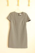 Calvin Klein Black and White Printed SS Dress with Back Zipper  | 10