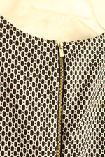 Calvin Klein Black and White Printed SS Dress with Back Zipper  | 10
