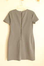 Calvin Klein Black and White Printed SS Dress with Back Zipper  | 10