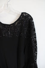 NEW R&M Richards Black Sequined Lace Dress | 20W