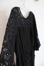 NEW R&M Richards Black Sequined Lace Dress | 20W