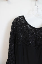 NEW R&M Richards Black Sequined Lace Dress | 20W