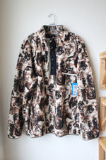 NEW Columbia Brown Black & Cream Patterned 1/4 Button Down Sweatshirt | L