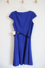 NEW Anne Klein Blue Belted Cap Sleeved Dress | 10