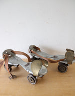 Vintage Flying Ace Bear Cat De Luxe Metal Roller Skates