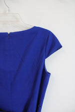 NEW Anne Klein Blue Belted Cap Sleeved Dress | 10