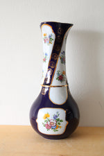 Iris Fine Porcelain Blue Painted Floral Vase
