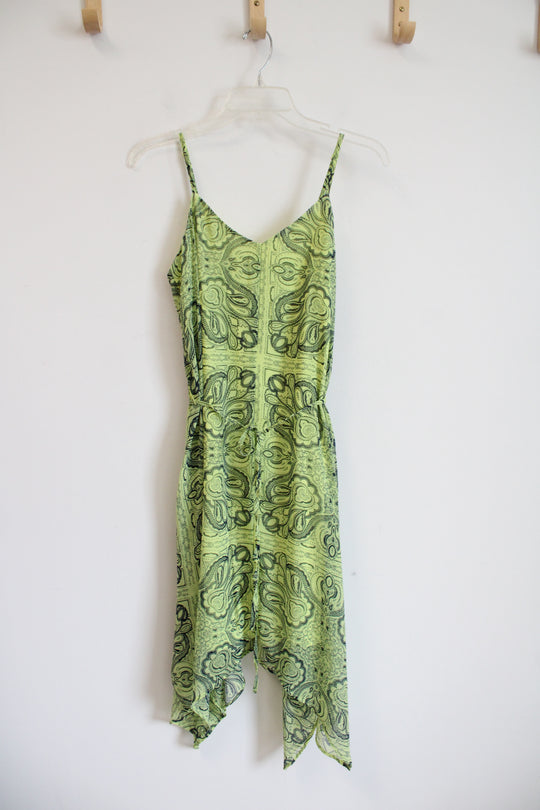 NEW Maurices Yellow & Black Paisley Print Asymmetrical Dress | S