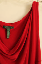 Ralph Lauren Red Sleeveless Maxi Dress with Side Rouching | 10