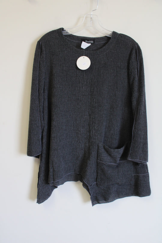 NEW Moonlight Y&S Fashion Design Gray Textured Top