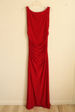 Ralph Lauren Red Sleeveless Maxi Dress with Side Rouching | 10