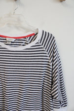 CJ Banks Gray & White Striped Top | 2X