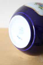 Iris Fine Porcelain Blue Painted Floral Vase