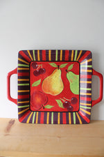 Pfaltzgraff Sedona Fruit Square Handled Tray
