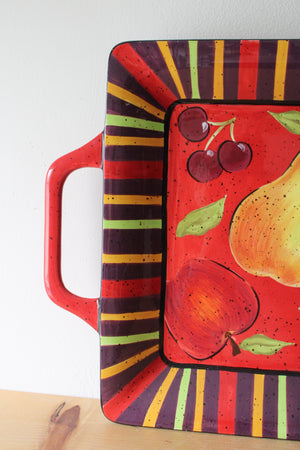 Pfaltzgraff Sedona Fruit Square Handled Tray
