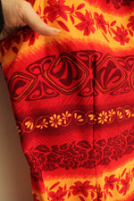 Sag Harbor Red and Yellow Tribal Hawaiian Flower Dress | 12