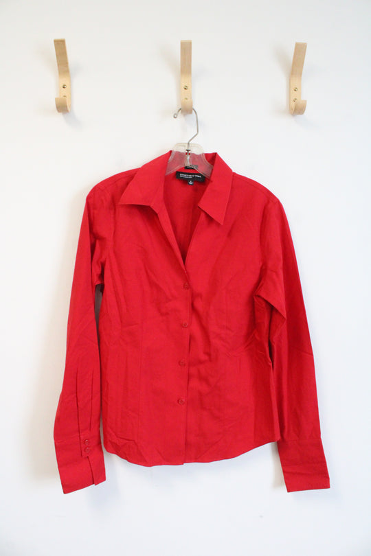 Jones New York Red Button Down Top | 6
