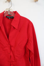 Jones New York Red Button Down Top | 6