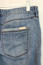 White House Black Market Gold Beaded Floral Straight Leg Jeans | 00