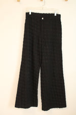 Johnny Was Biya Black Textured Wide Legs Pants | S