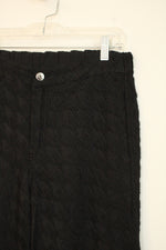 Johnny Was Biya Black Textured Wide Legs Pants | S