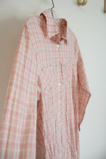 NEW Fantastic Fawn Pink Plaid Button Down Cotton Dress | S