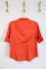 New York & Company 7th Avenue Orange Button Down Top | S