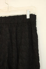 Johnny Was Biya Black Textured Wide Legs Pants | S