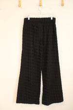 Johnny Was Biya Black Textured Wide Legs Pants | S