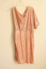 Grace Karin Pink Sequin Wrap Dress | XL