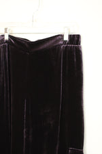 Johnny Was Jade Deep Purple Velvet Silk Wide Leg Cargo Pants | S