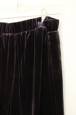 Johnny Was Jade Deep Purple Velvet Silk Wide Leg Cargo Pants | S