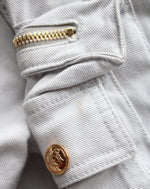 Versace Light Gray Gold Button Cargo Jeans | 29