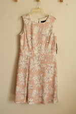 New Madison Leigh Pastel Pink and Gray Textured Floral Dress | 12