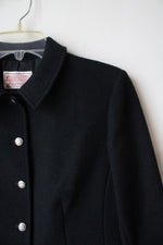 Pendleton Vintage Black Wool Cropped Jacket | M Petite