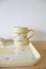Temptations By Tara Old World Yellow Taco Holder Tray & Mug Set