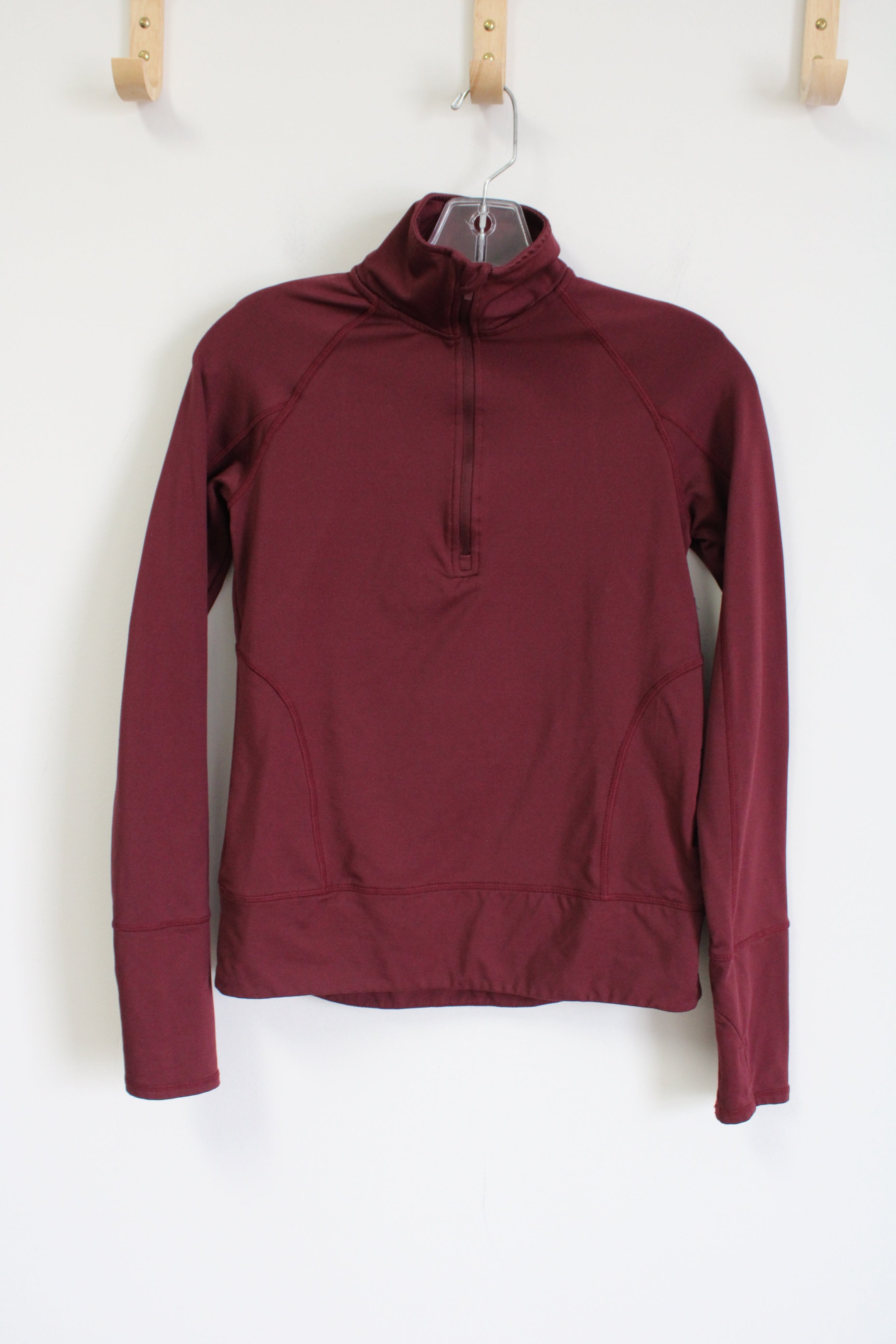 Mondetta Maroon 1/4 Zip Pullover Top | XS