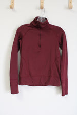 Mondetta Maroon 1/4 Zip Pullover Top | XS