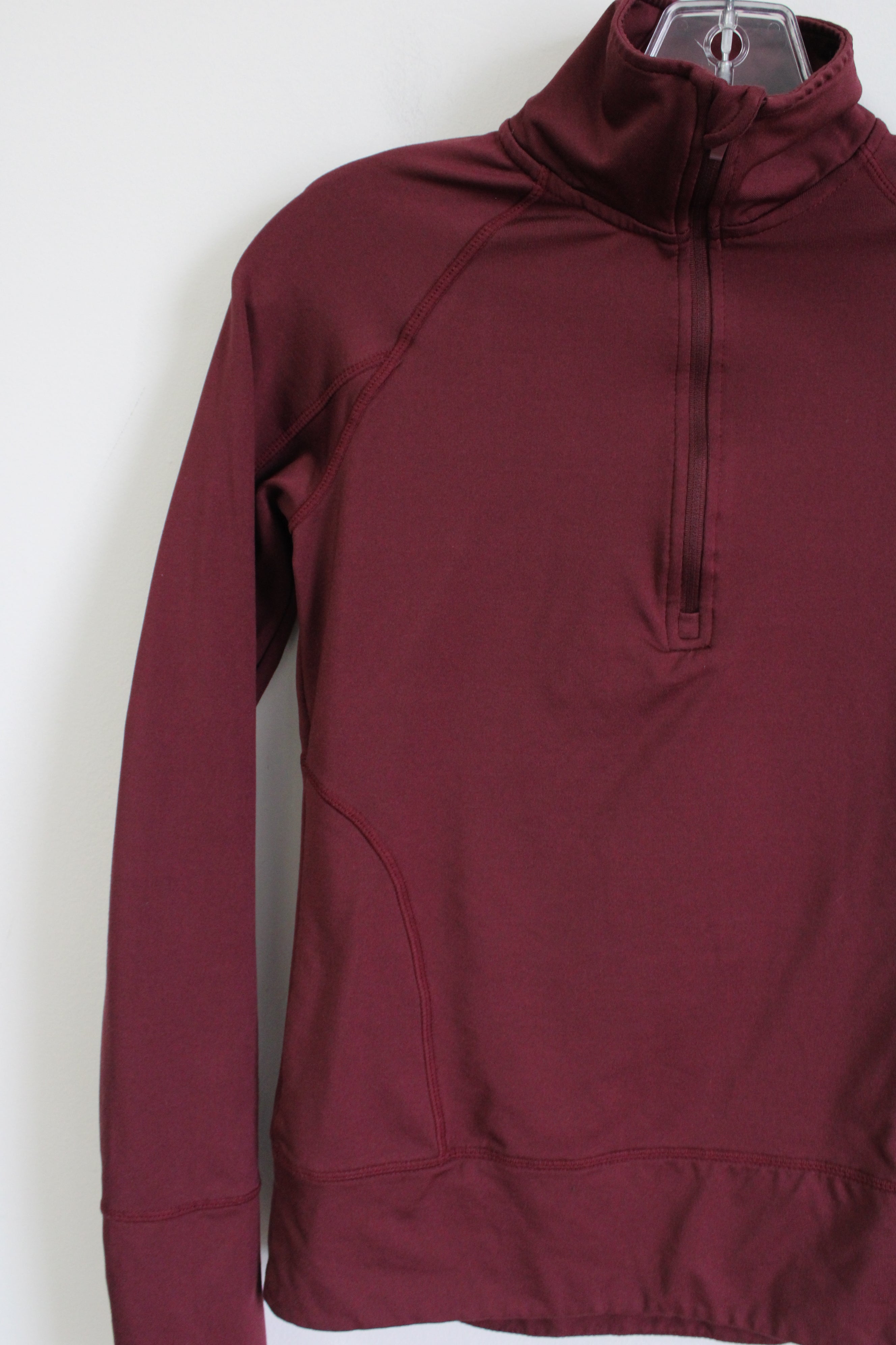 Mondetta Maroon 1/4 Zip Pullover Top | XS
