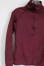 Mondetta Maroon 1/4 Zip Pullover Top | XS