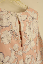 New Madison Leigh Pastel Pink and Gray Textured Floral Dress | 12
