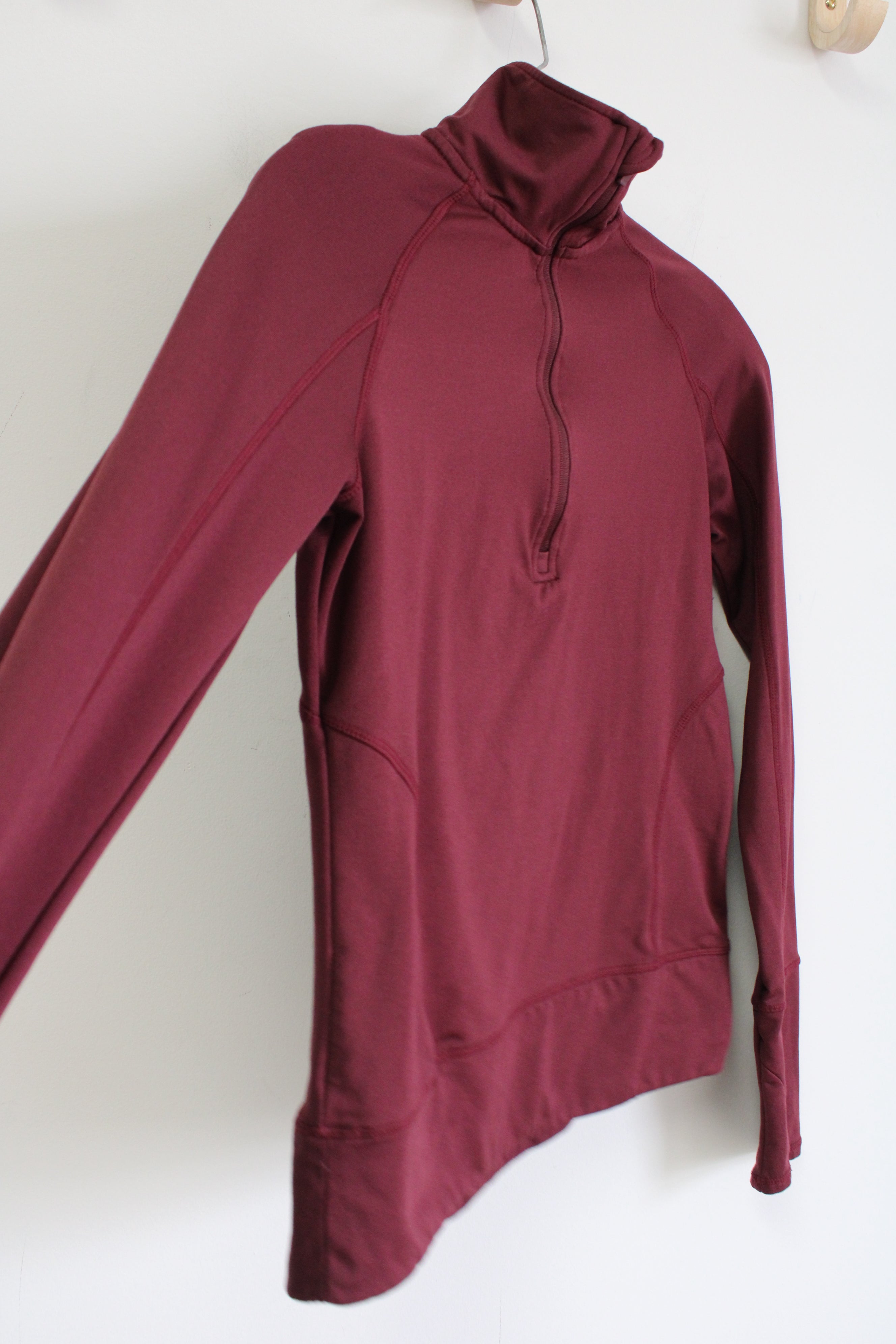 Mondetta Maroon 1/4 Zip Pullover Top | XS