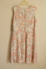 New Madison Leigh Pastel Pink and Gray Textured Floral Dress | 12