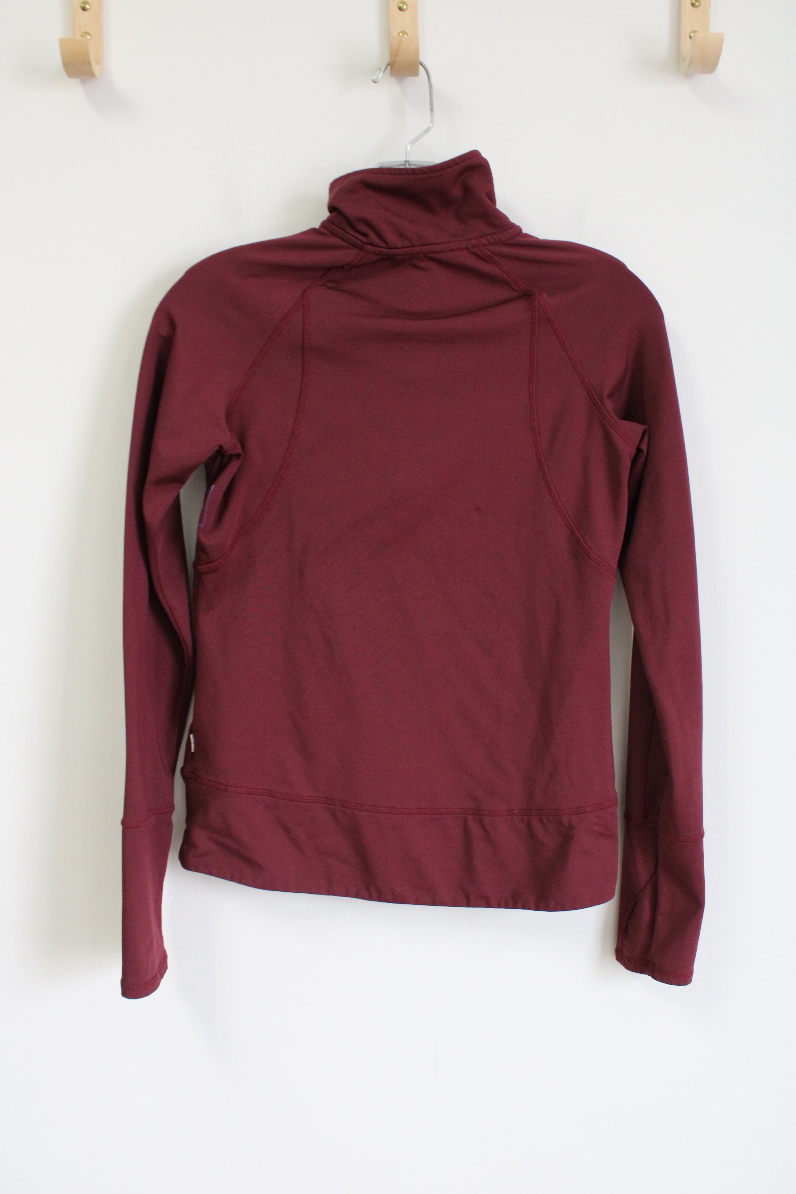 Mondetta Maroon 1/4 Zip Pullover Top | XS