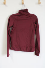 Mondetta Maroon 1/4 Zip Pullover Top | XS