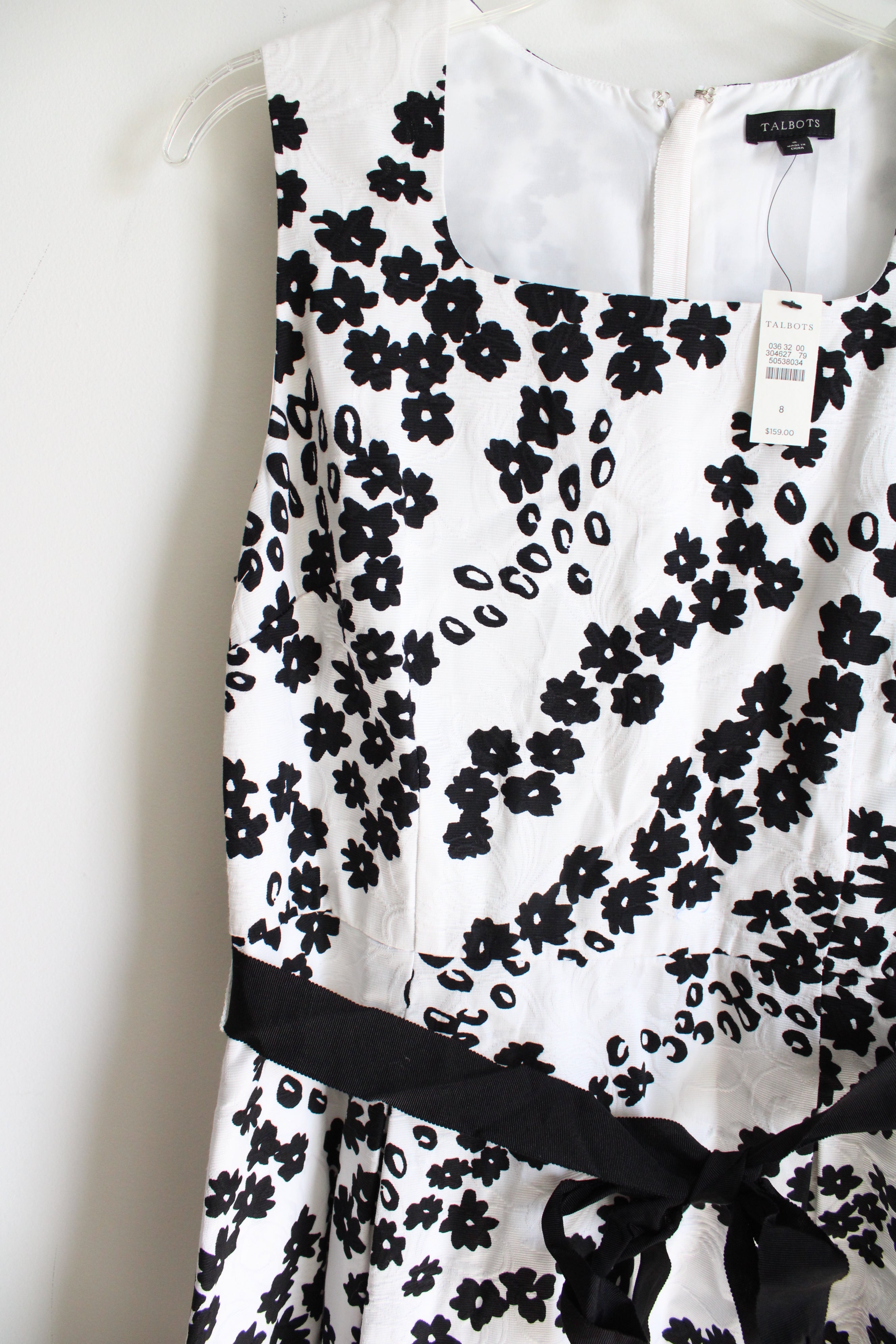 talbots black and white dress Embroidered Tiered Dress