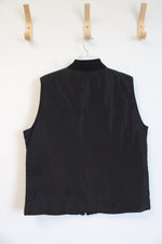 NEW For Cynthia Black Embroidered Floral Vest | XL