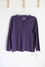 NEW Hasting & Smith Eggplant Long Sleeved Top | L